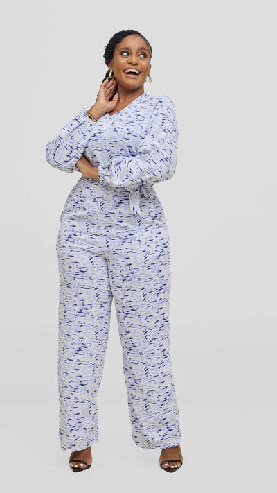 Lizola Aliyah Jumpsuit - Blue / Cream - Shopzetu
