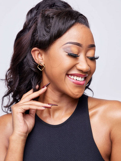 Lizola Najma Skel Earrings + Polisher - Brass - Shopzetu