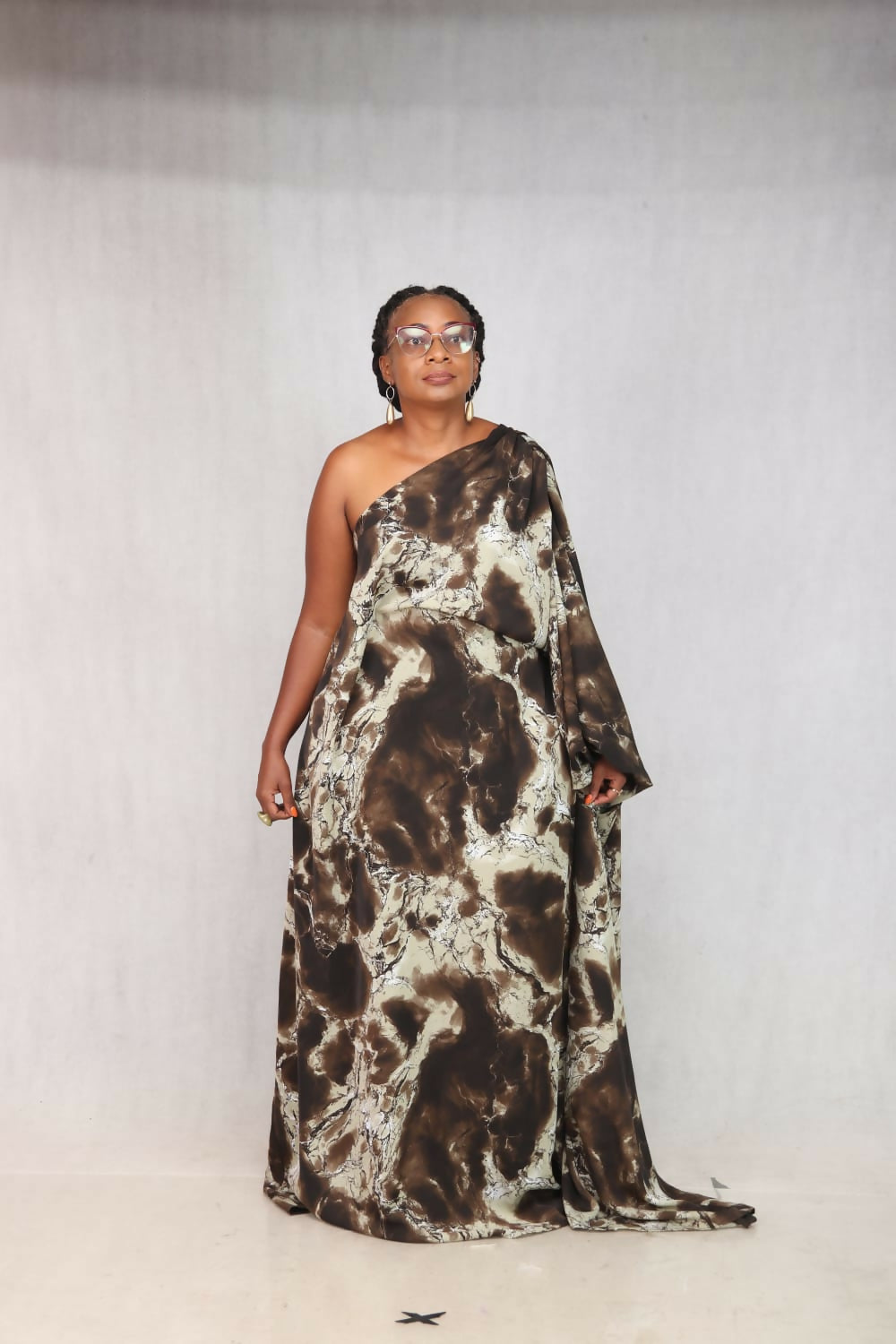 Thick & Fab Curvy Plus Size Fatima Dress - Green Print