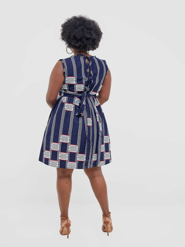 Lokali Dala Shift Dress - Navy Blue - Shopzetu