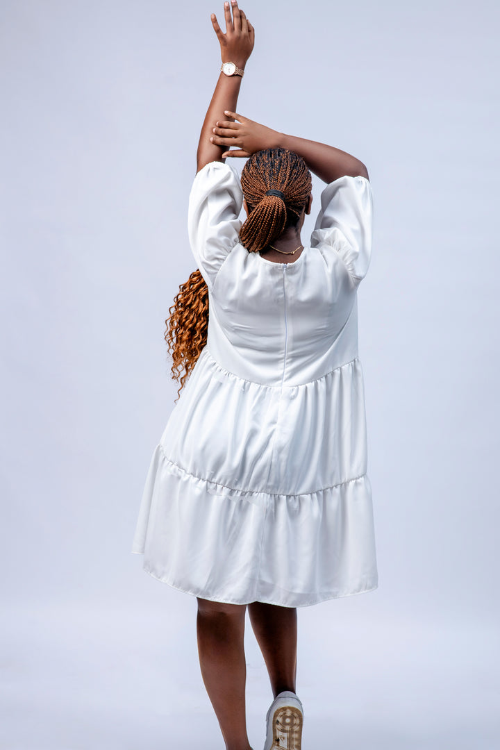 Navaa Collection Shift Dress - Off White ( Breastfeeding-friendly)