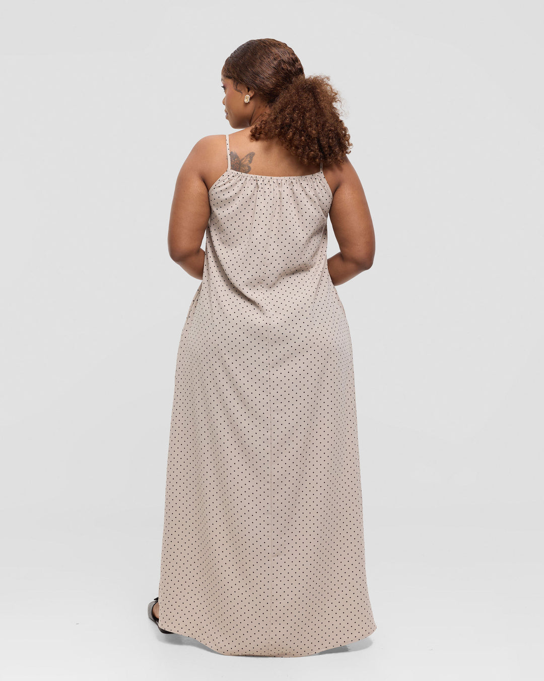 Anzo Wear Maxi Sleeveless - Beige Polka
