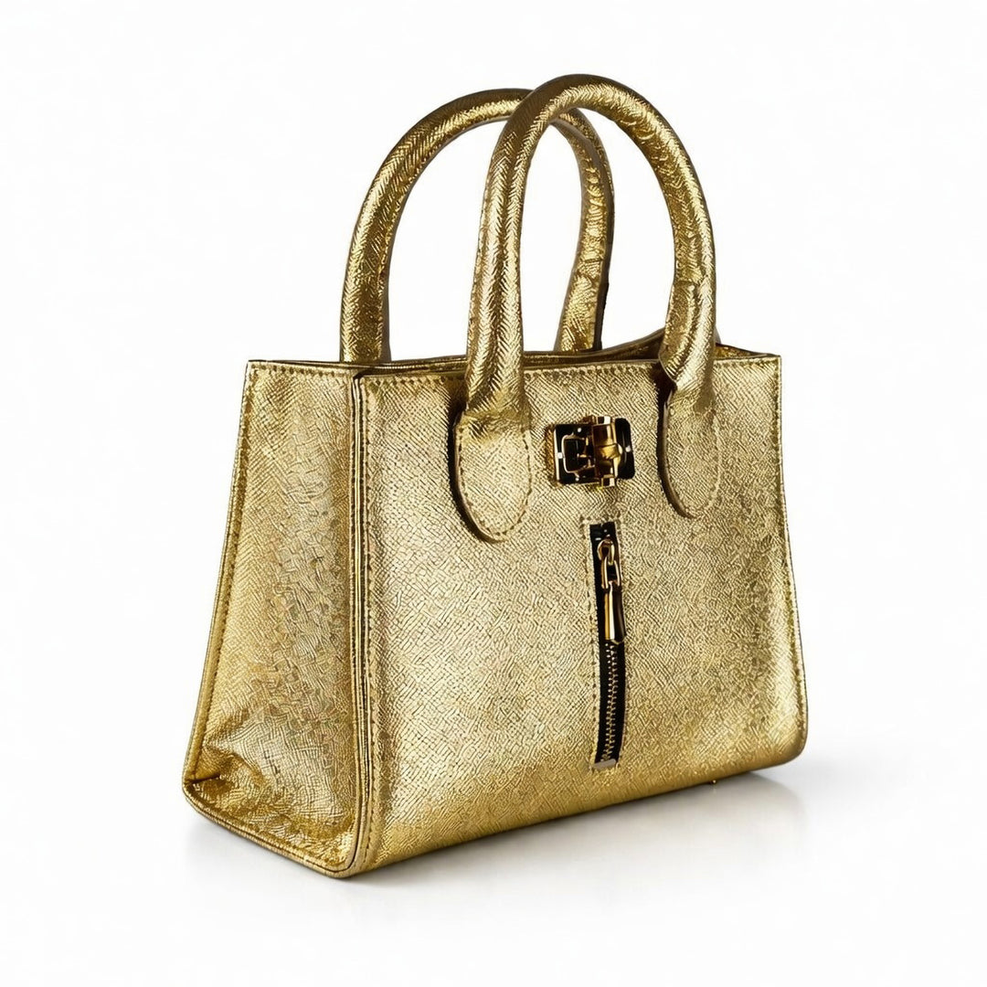 Detail Africa Cleo Hand Bag Gold Plain - Gold