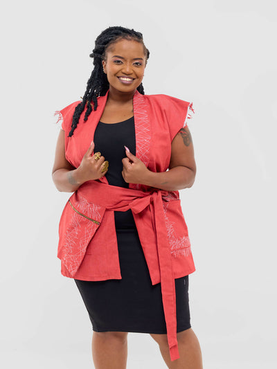 Hisi Studio Likiwaka Liote Vest Jacket - Red
