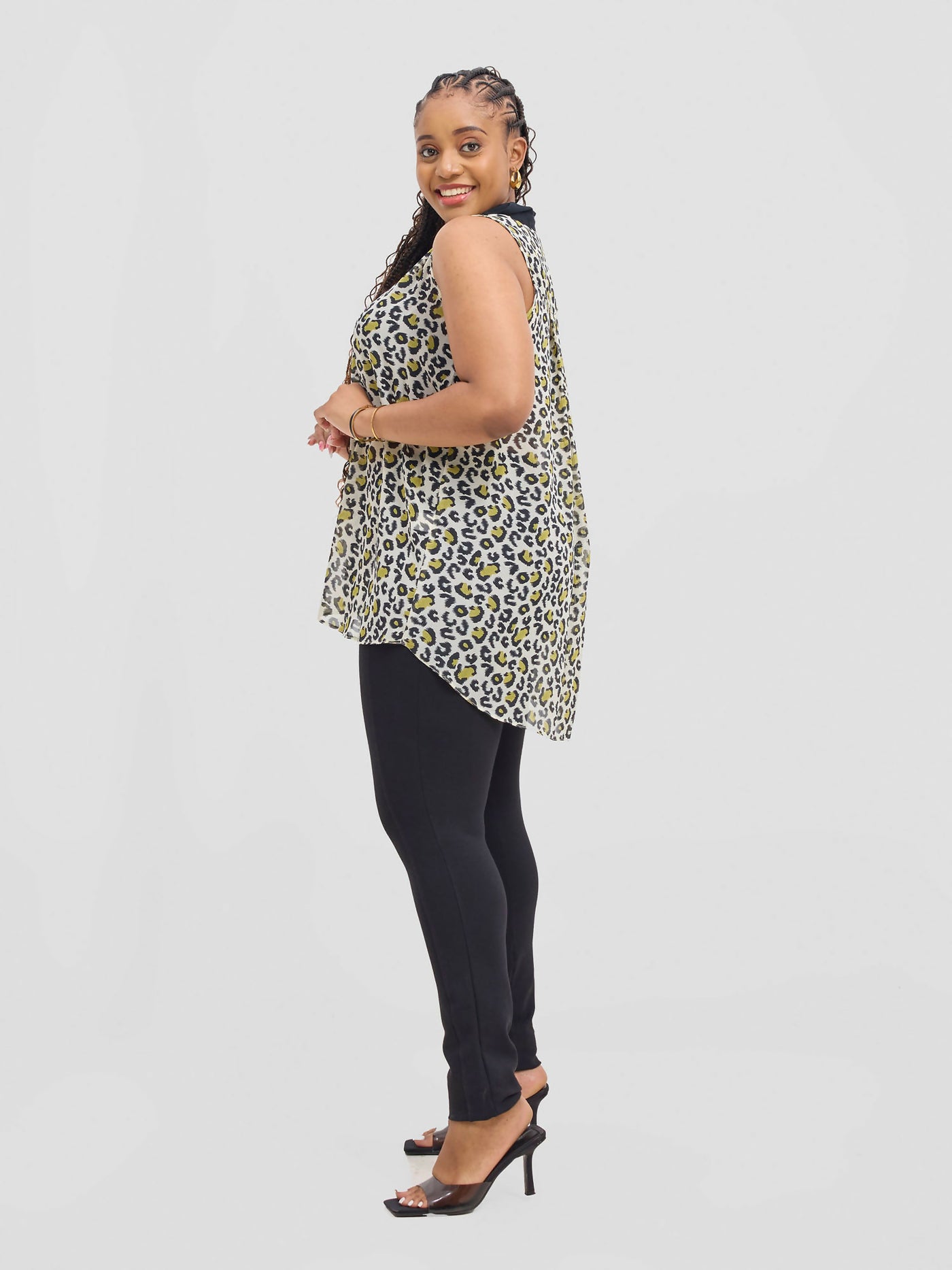 Lamazi Collections Sleeveless Top - Yellow / Black - Shopzetu