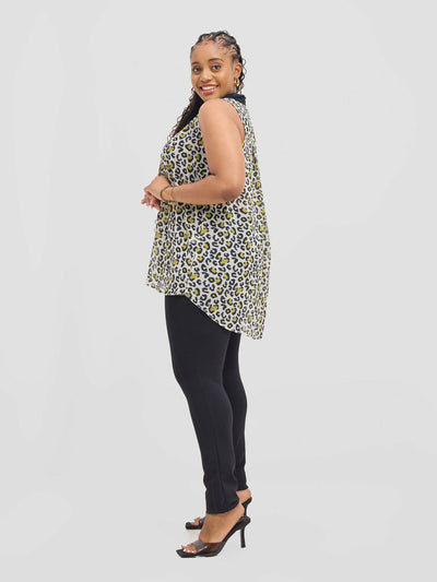 Lamazi Collections Sleeveless Top - Yellow / Black - Shopzetu