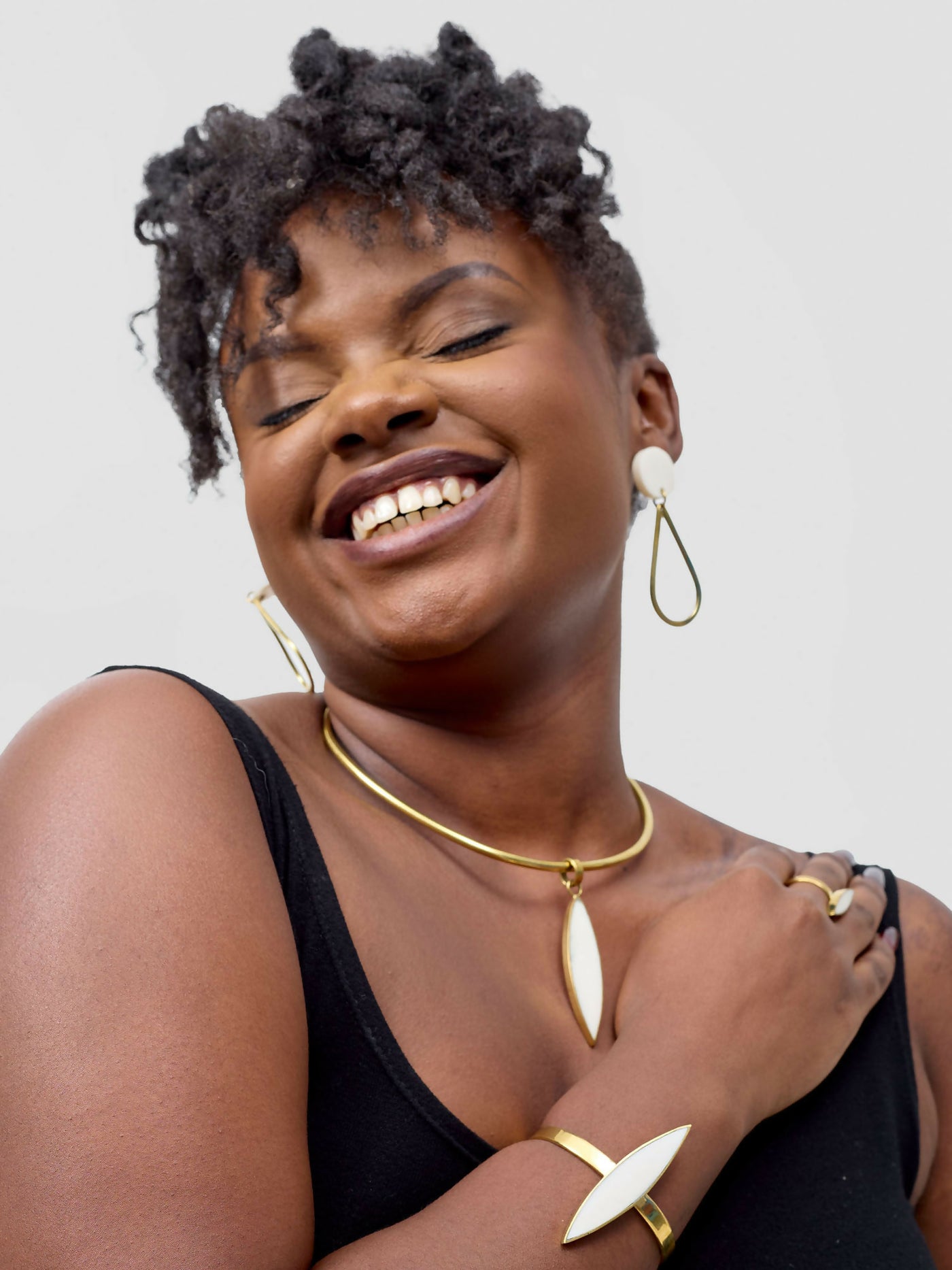 Purely Brass Wema Jewelry Set - Brass - Shopzetu