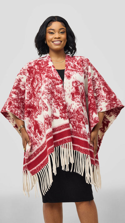 Afrodame Heavy Poncho - Red