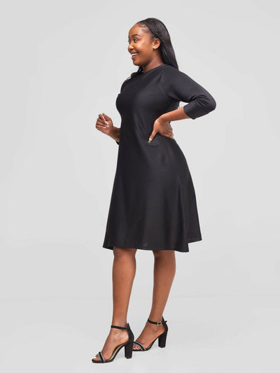 Timyt Urban Wear Decent Elegance Shift Dress - Black - Shopzetu