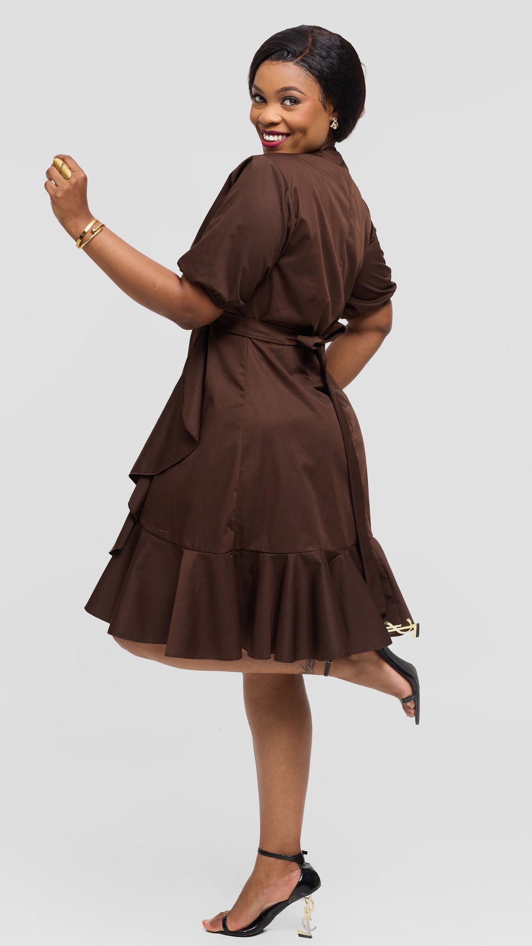 Lizola Vikuba Wrap Dress - Brown