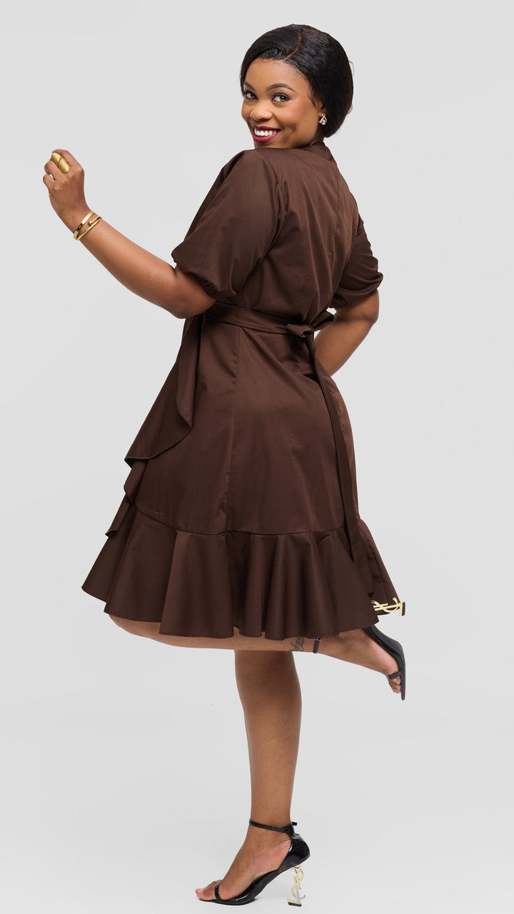 Lizola Vikuba Wrap Dress - Brown