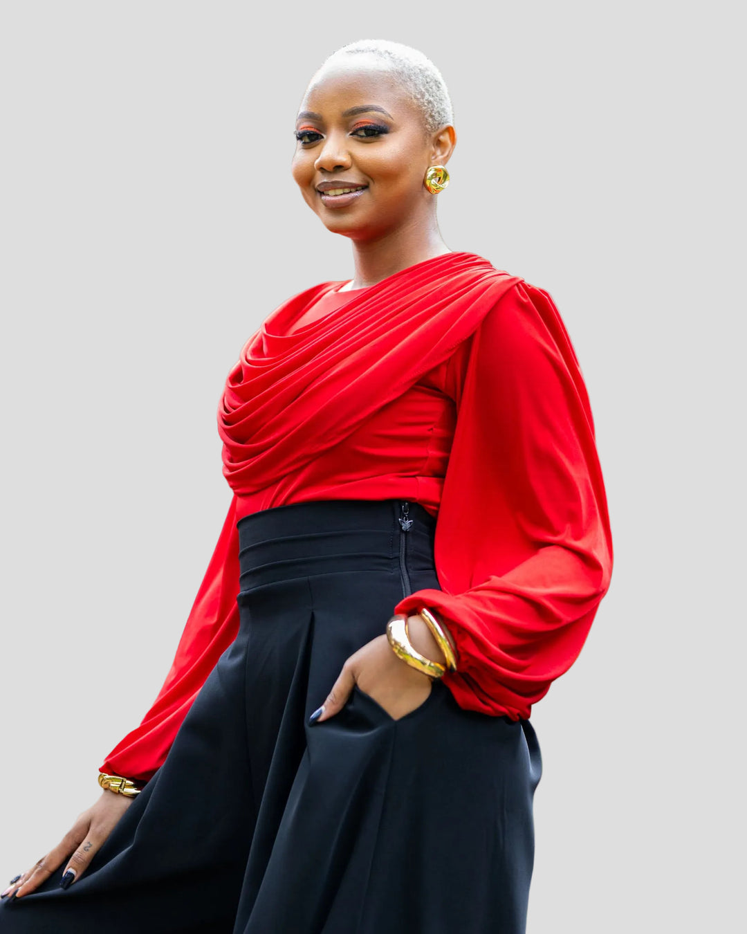 African Yuva Firelight Top - Red