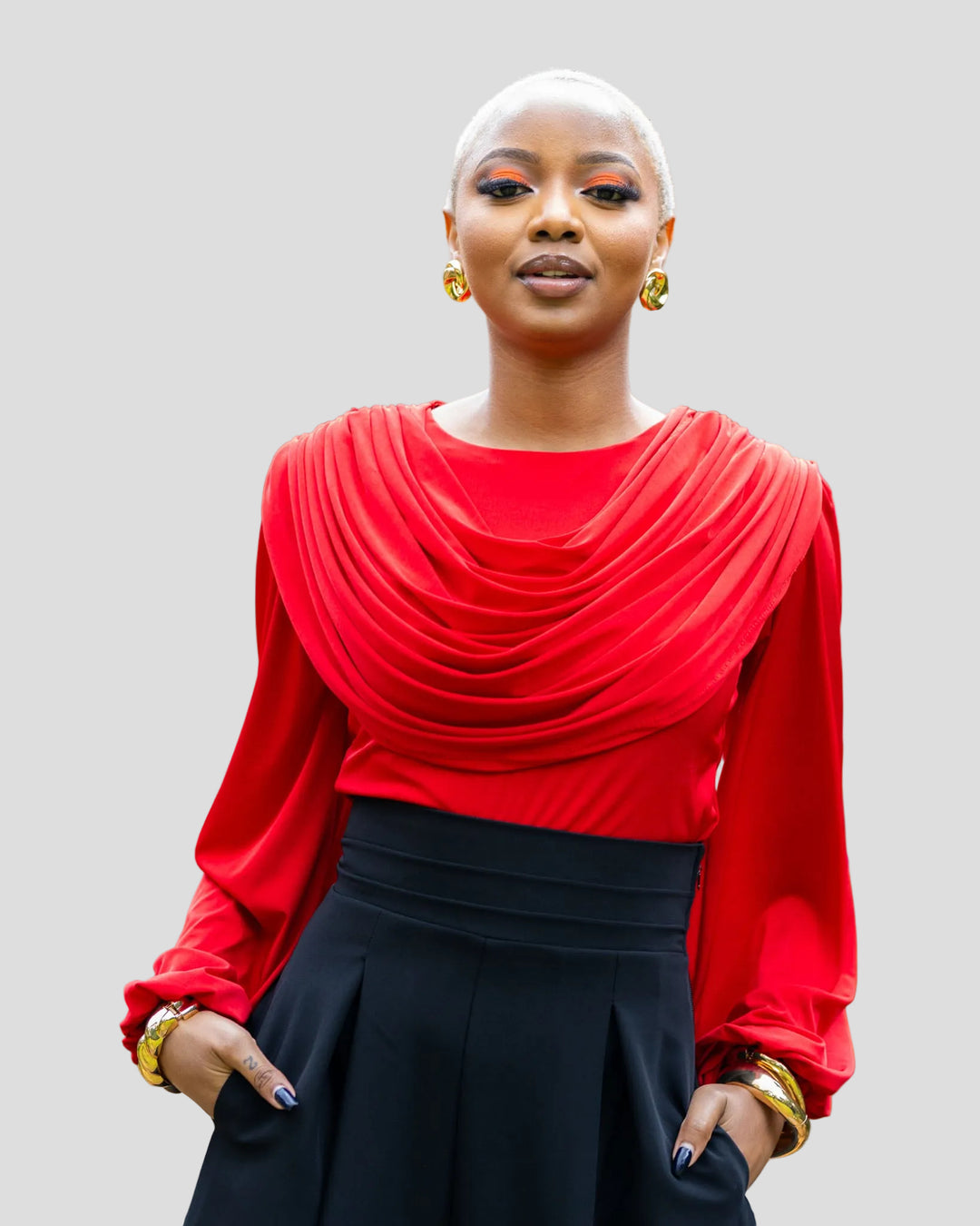 African Yuva Firelight Top - Red