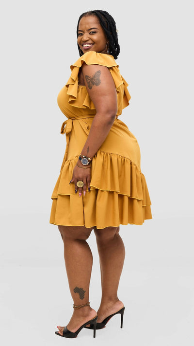 Magali Designs Lulu Dress - Mustard - Shopzetu