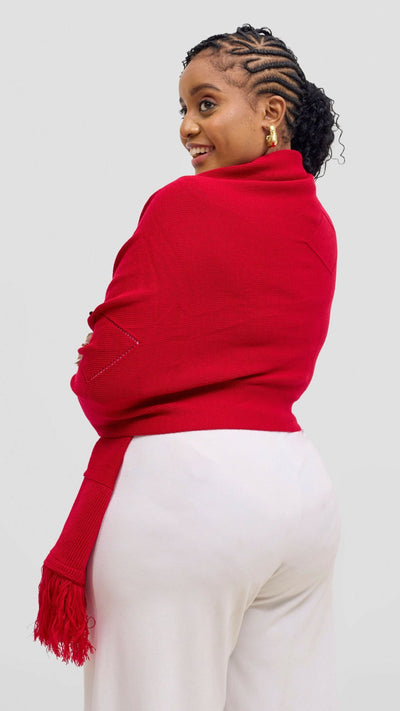 Anel's Diamond Poncho - Red - Shopzetu