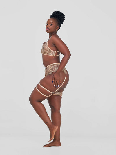 4-Piece Lace Lingerie Set - Black