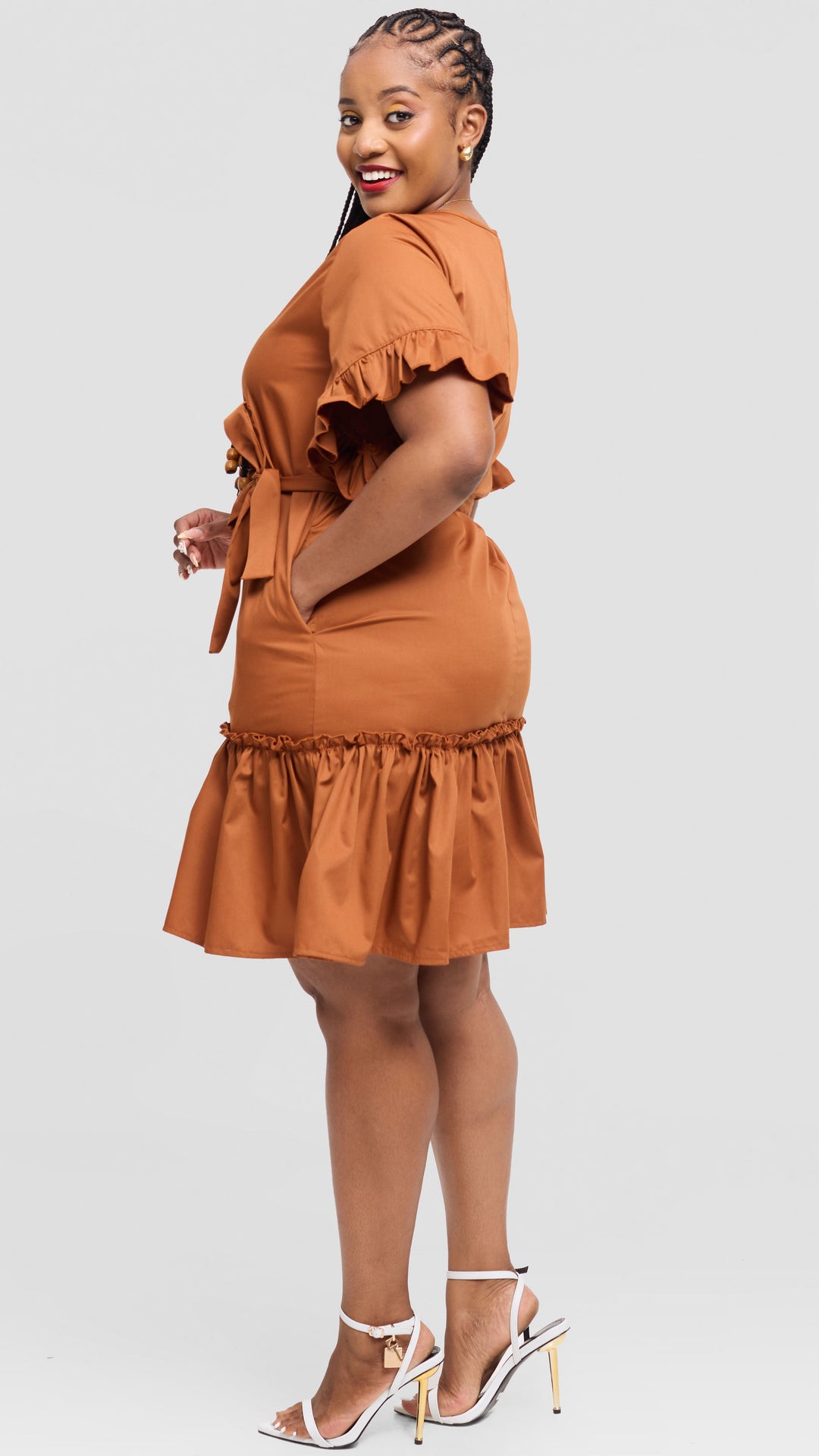 Lizola Tatum Shift Dress - Brown