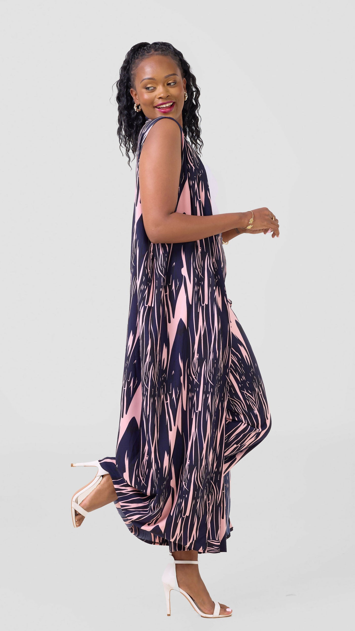 Liliadly Royalty Sleeveless Kimono Set - Pink