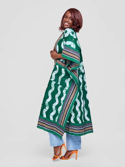 Tuli Zinthle Kimono - Green / White