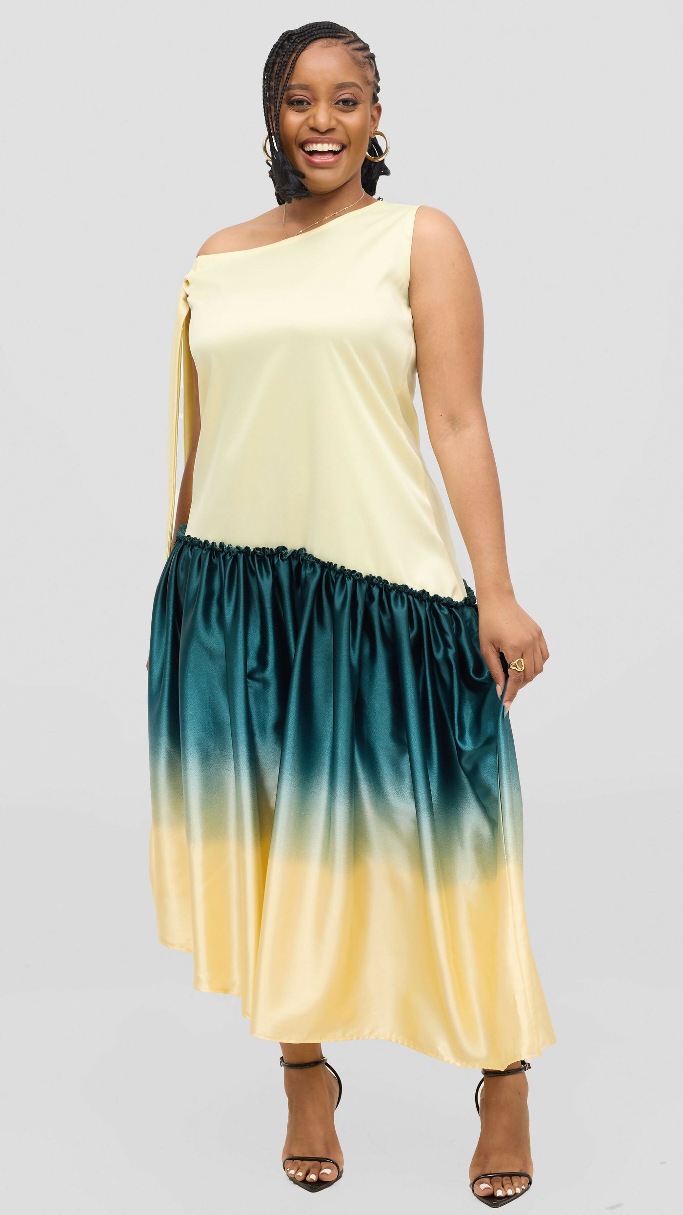 Jolly Fancy Wear Curvy Plus Size Tanua Dress - Emerald
