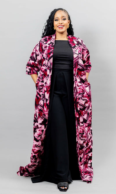 African Yuva Neema African Print Kimono - Ankara - Shopzetu