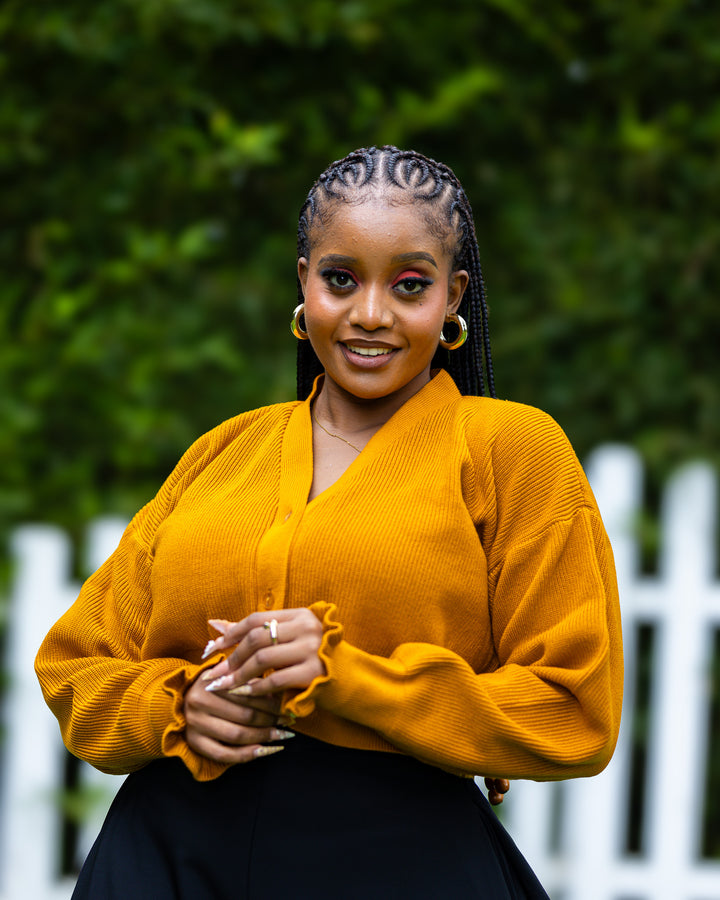 African Yuva Nila Sweater - Mustard