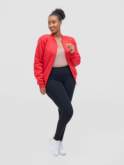 Dynique Clothing Bomber Jacket - Red - Shopzetu