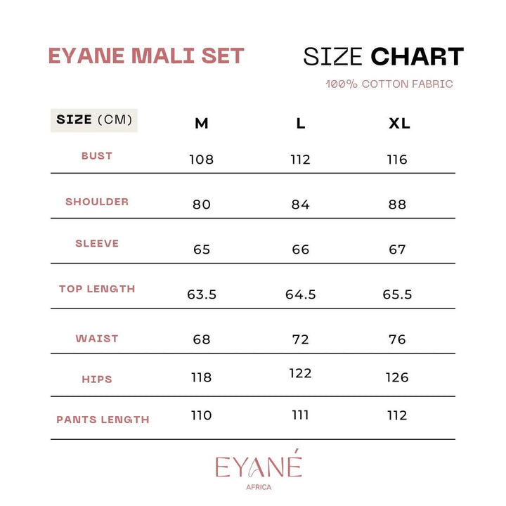 Eyane Africa Mali Two Piece set - Burnt Orange - Shopzetu