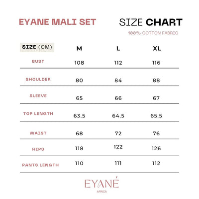 Eyane Africa Mali Two Piece set - Burnt Orange - Shopzetu