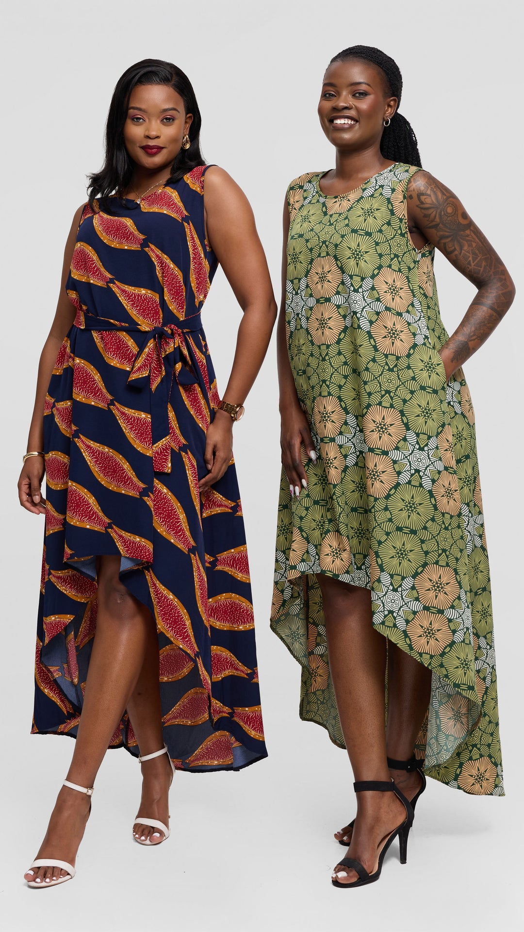Salok Havila Bumbe High-low - Green Print