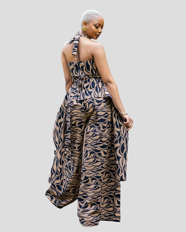 African Yuva Mocha Set - Beige Print