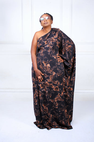 Thick & Fab Curvy Plus Size Fatima Dress - Brown