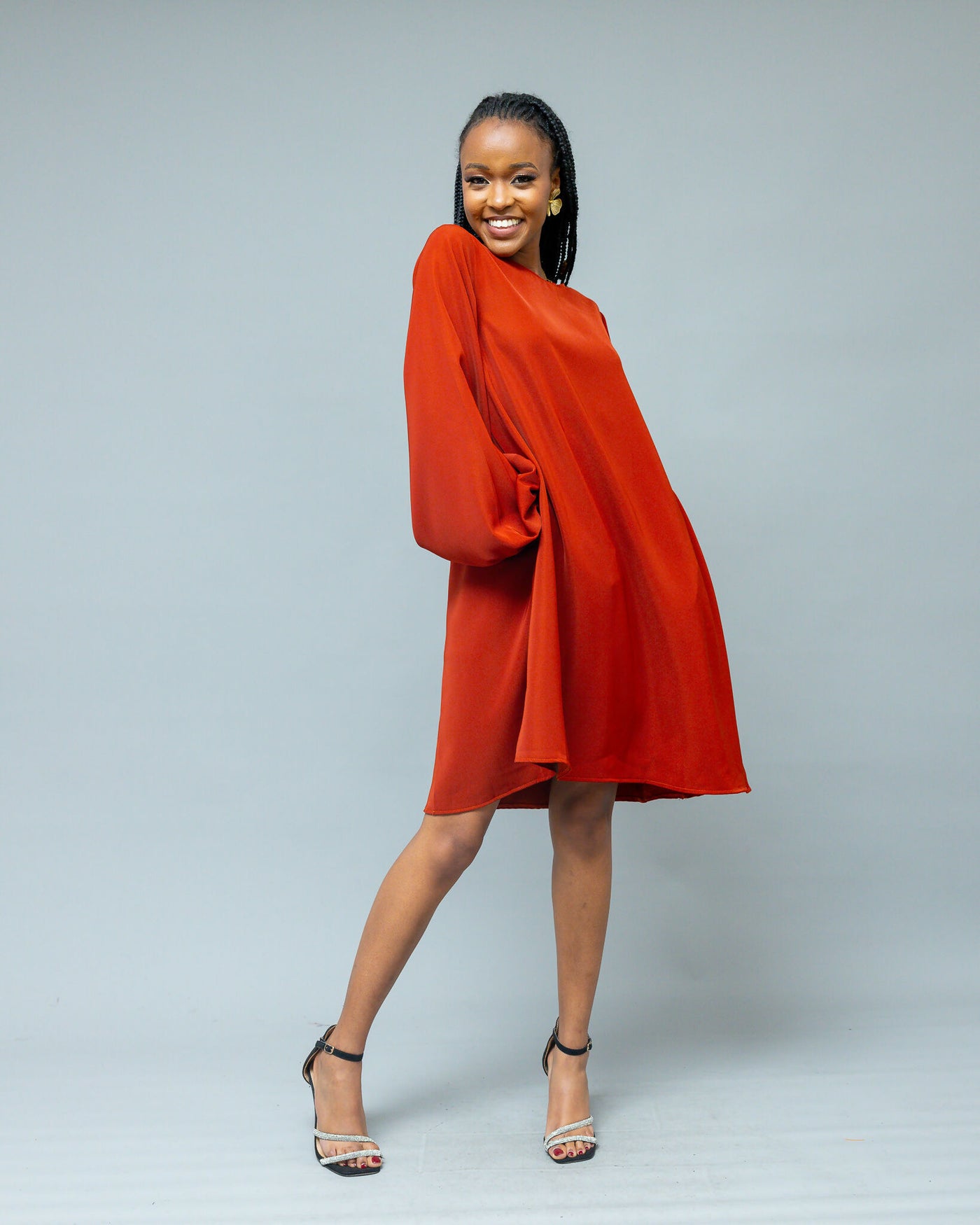 Afriwia Aura Shift Dress - Rust