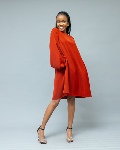 Afriwia Aura Shift Dress - Rust