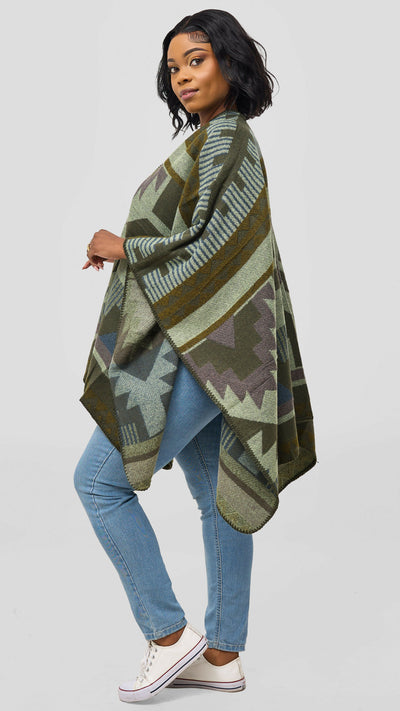 Afrodame Light Poncho - Green