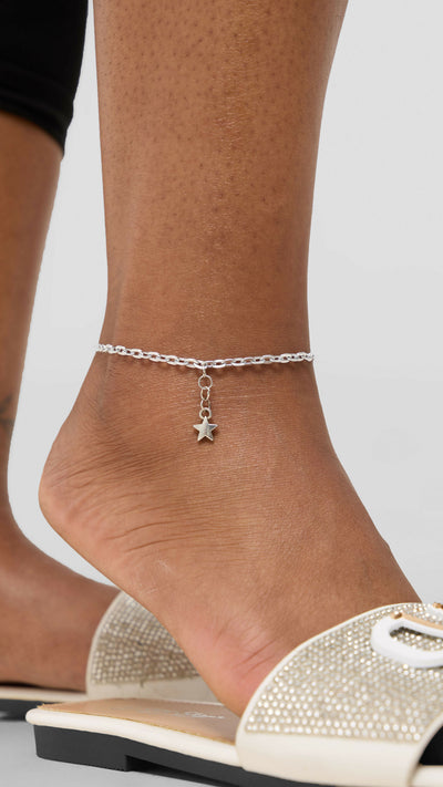 Sistar To Sistars Star Charm Anklet - Silver