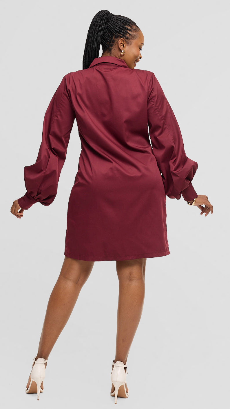 Tuwe Bora Bloom Dress - Maroon