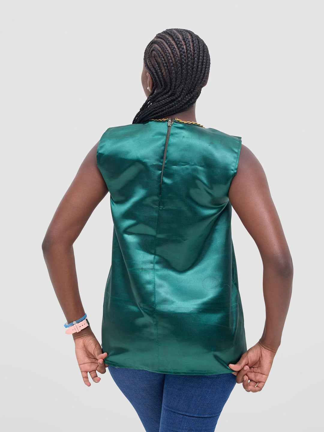 Fine Things Satin Top - Green