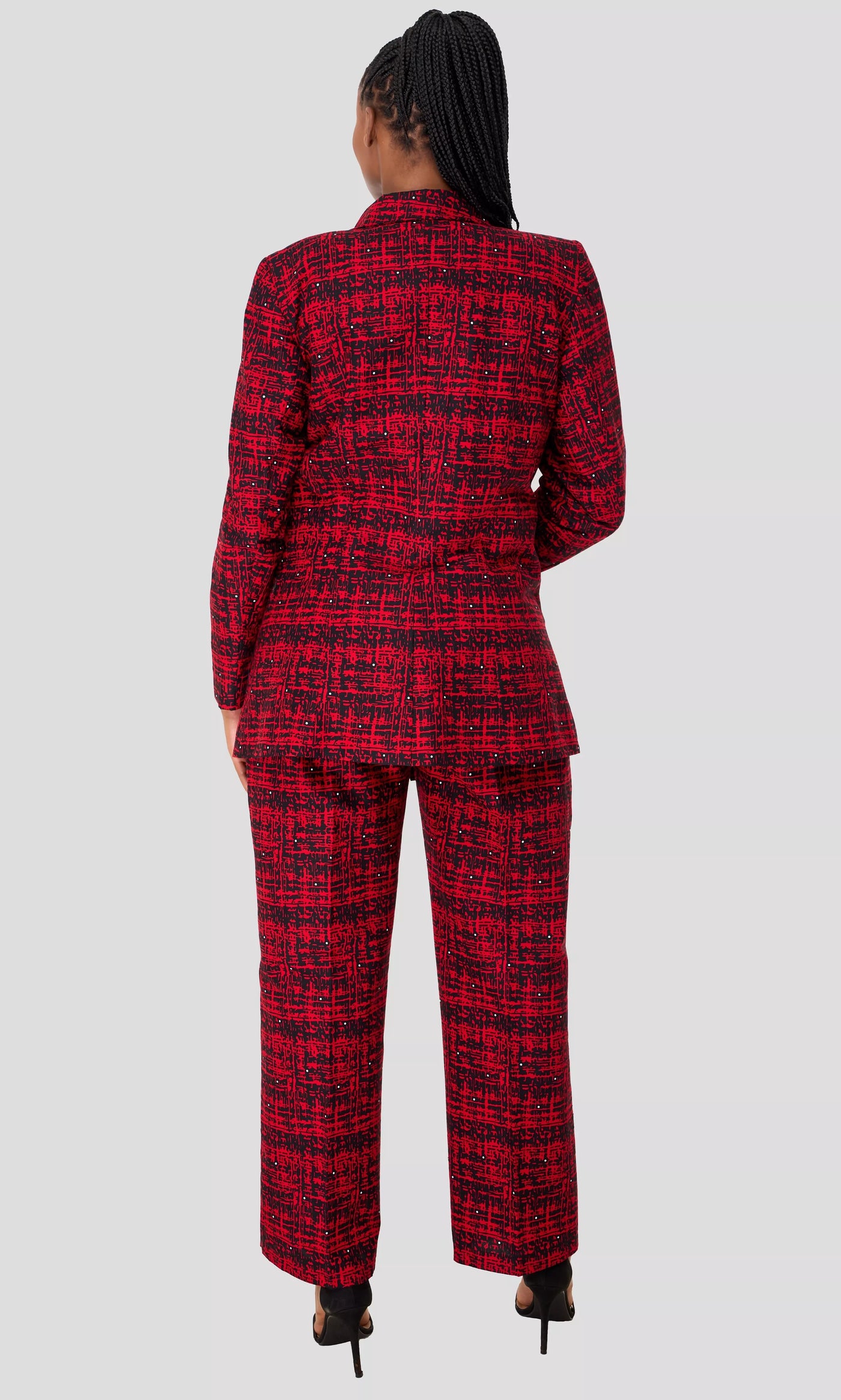 SBV Ankara Pant Suit - Maroon Print - Shopzetu