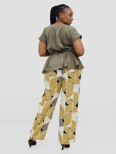 Silk House Collection Rana Pant - Green Print - Shopzetu