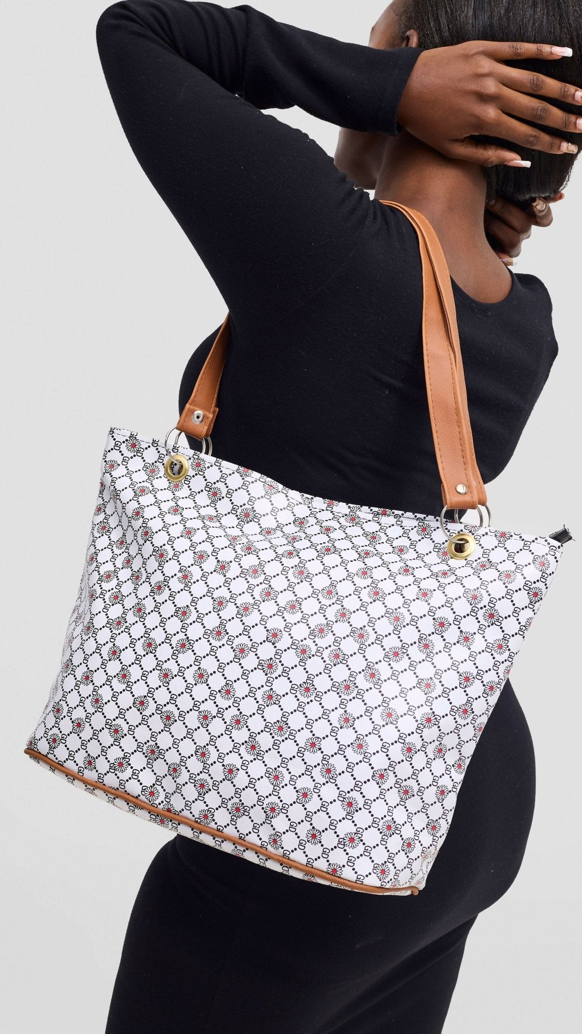 Mkenya Collections Tote Bag - White / Pink - Shopzetu