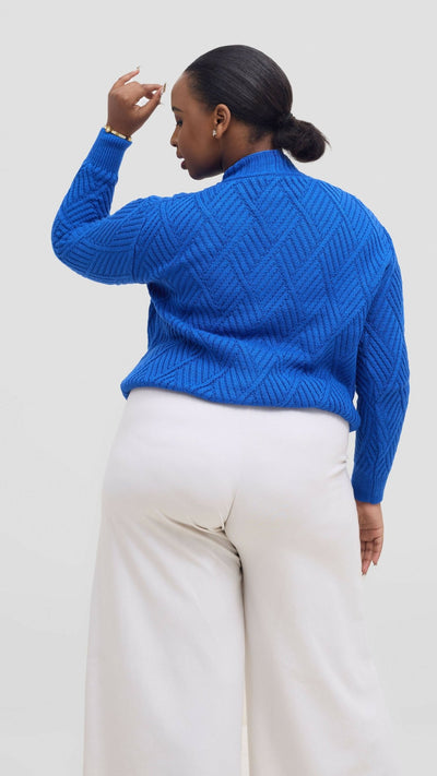 Fashion Frenzy Button Cardigan Sweater - Blue - Shopzetu