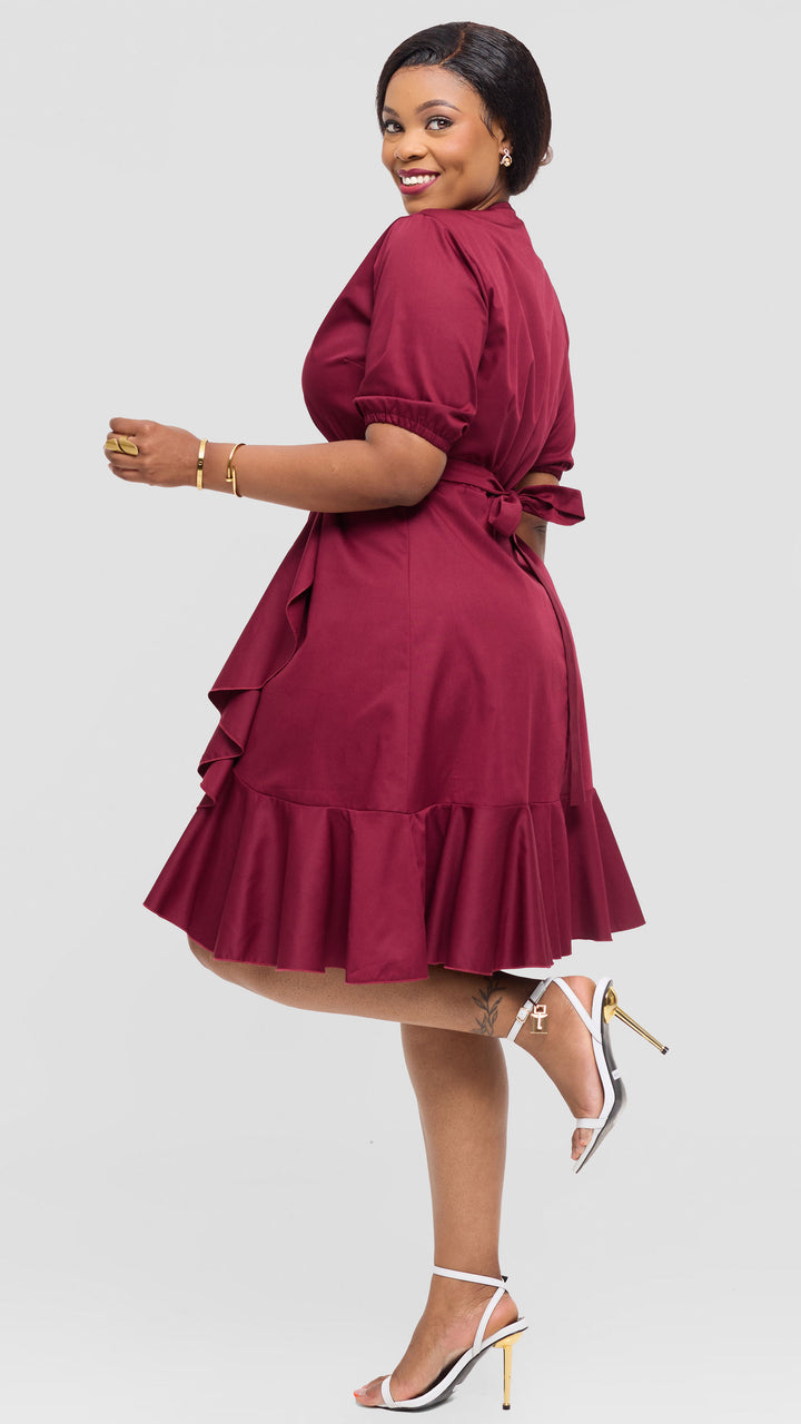 Lizola Vinikuba Wrap Dress - Maroon