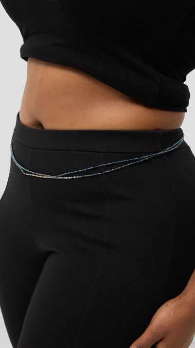 Sistar To Sistars Double Layered Waist Bead - Blue / Silver
