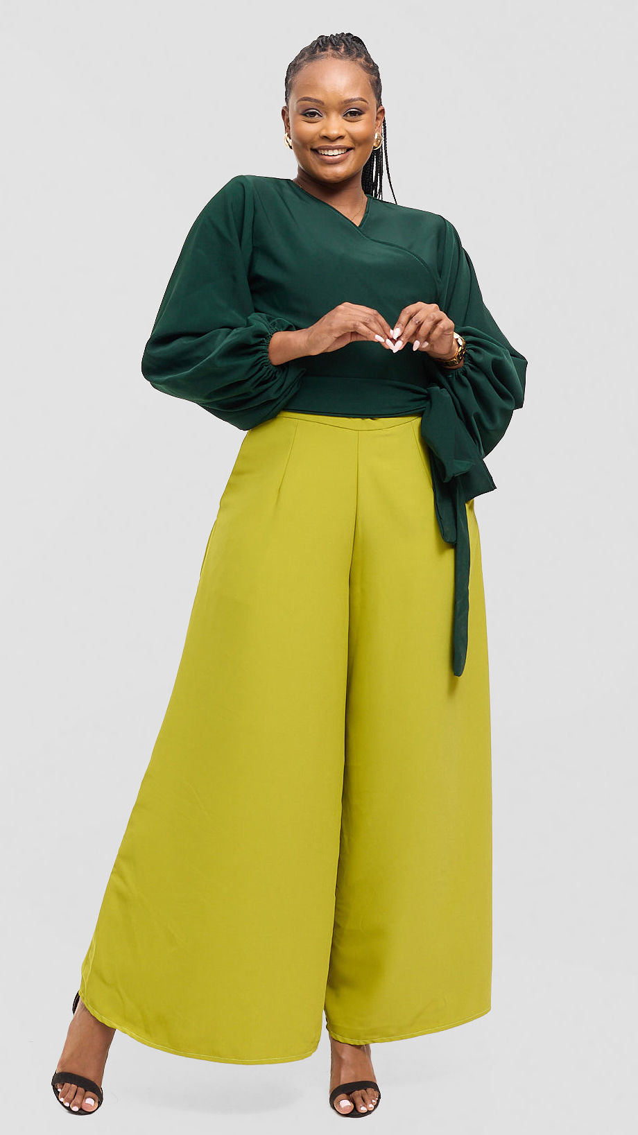 Eunike Zeinabu  Palazzo Pants - Lime Green