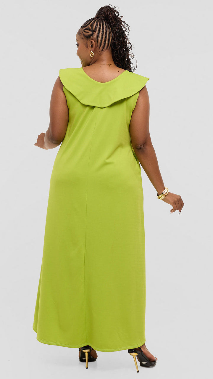 Anzo non-structured A-line Swing Dress - Lime Green