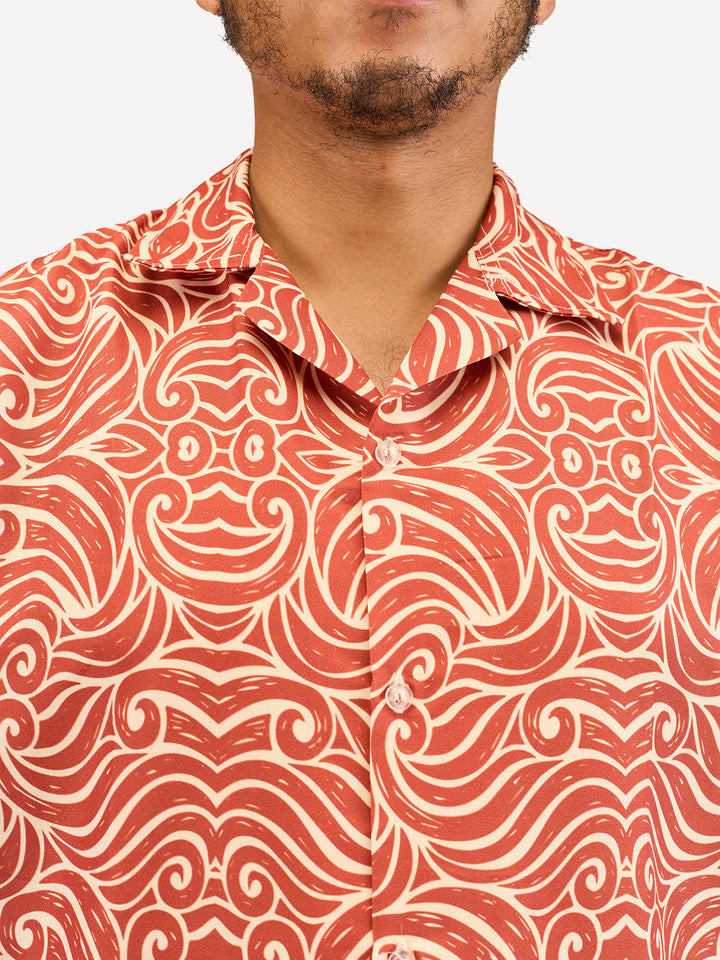 Kitu Kali Casual Shirts - Orange