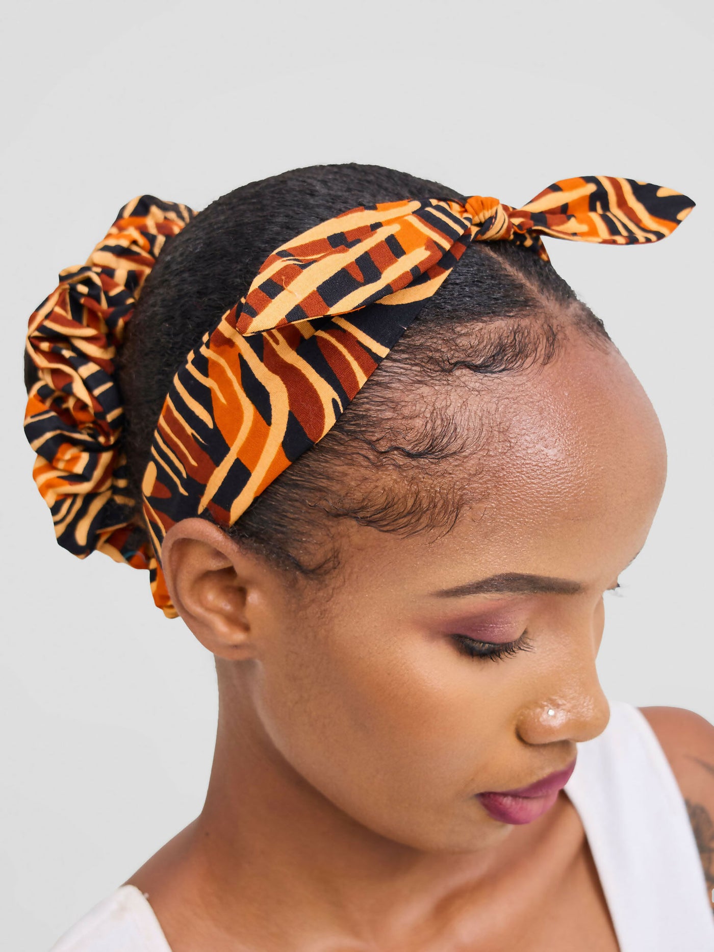 Proverbs 1 Bow Embellished Ascent Headband - Brown Print - Shopzetu
