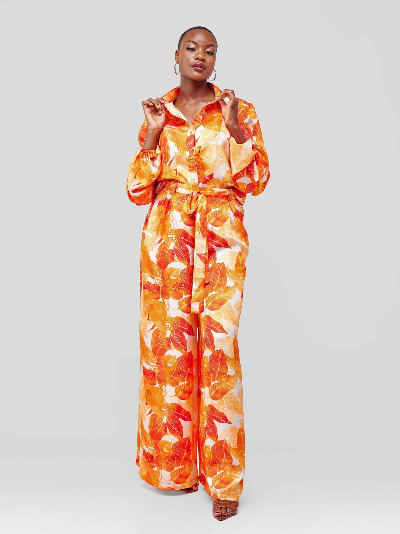 Izulu Mwana Pants Set - Orange - Shopzetu