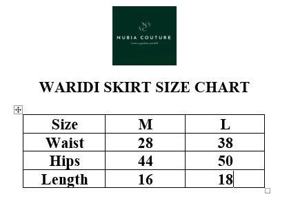 Nubia Couture Waridi Skirt - White Print